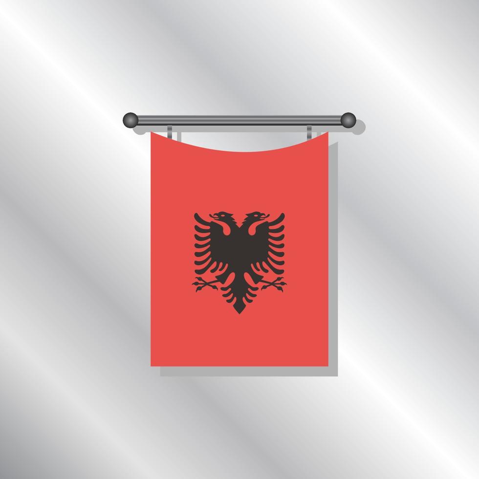 ilustración de la plantilla de la bandera de albania vector