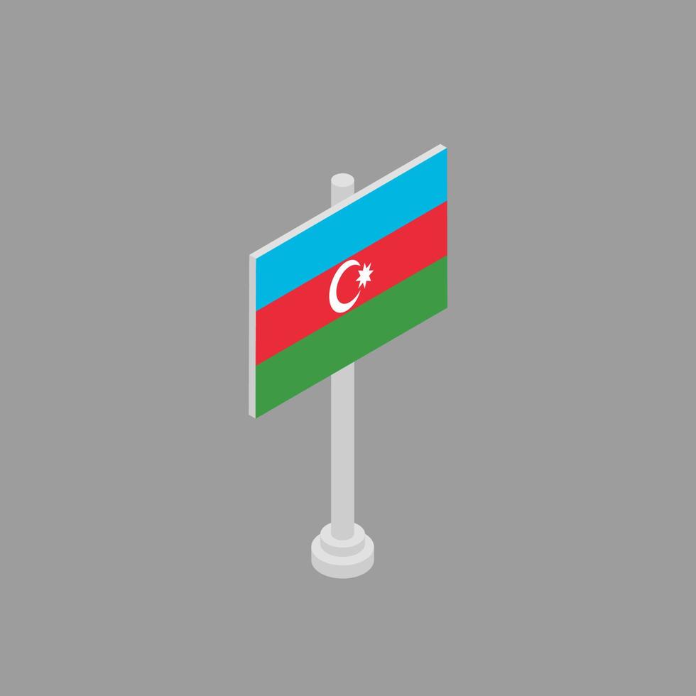 Illustration of Azerbaijan flag Template vector