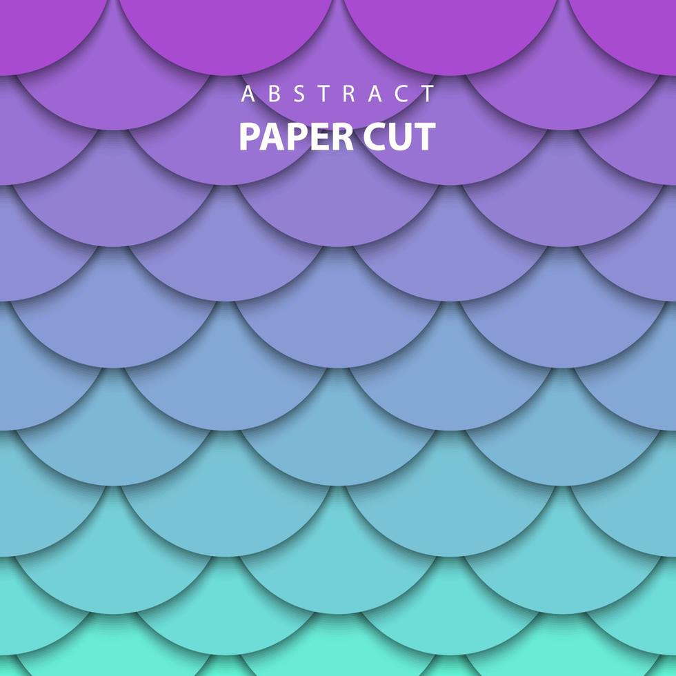 Vector background with neon lilac and turquoise color paper cut shapes. 3D abstract paper art style, design layout for business presentations, flyers, posters, prints, decoration, cards, brochure