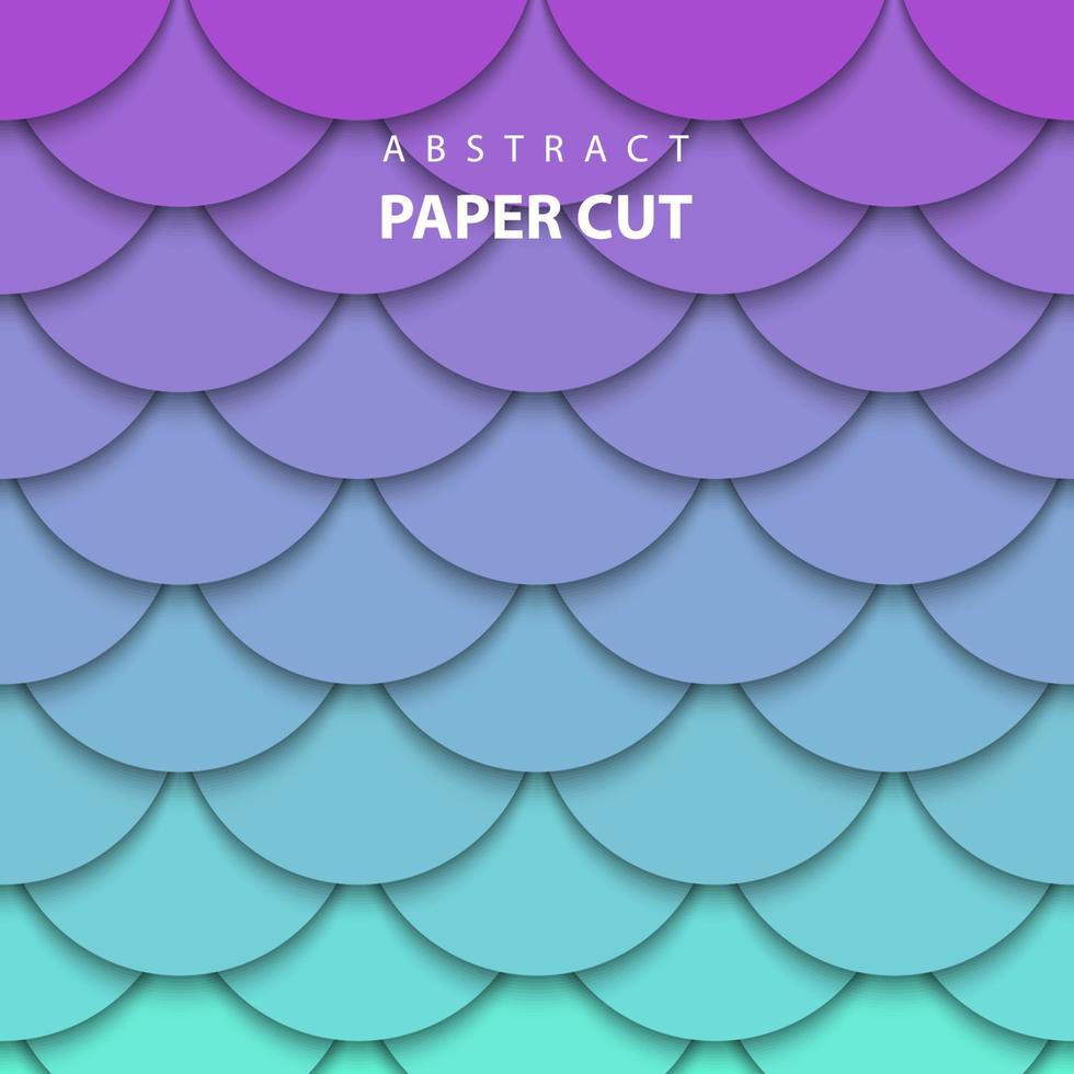 fondo vectorial con formas de corte de papel de color turquesa y lila neón. estilo de arte de papel abstracto 3d, diseño de diseño para presentaciones de negocios, volantes, carteles, impresiones, decoración, tarjetas, folleto vector