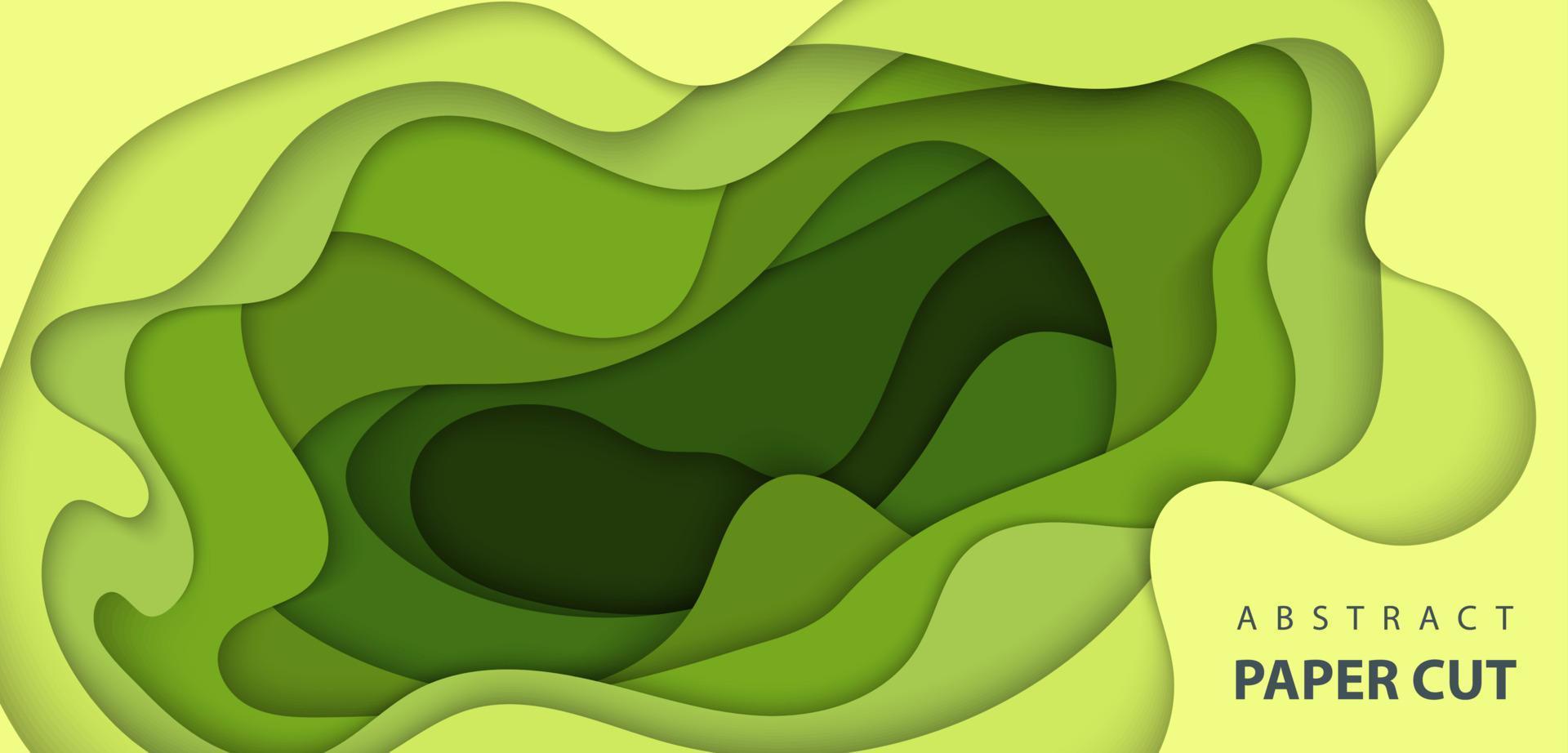 fondo vectorial con formas de corte de papel de color verde claro. Estilo de arte de papel abstracto 3d, diseño de diseño para presentaciones de negocios, volantes, carteles, impresiones, decoración, tarjetas, portada de folleto. vector