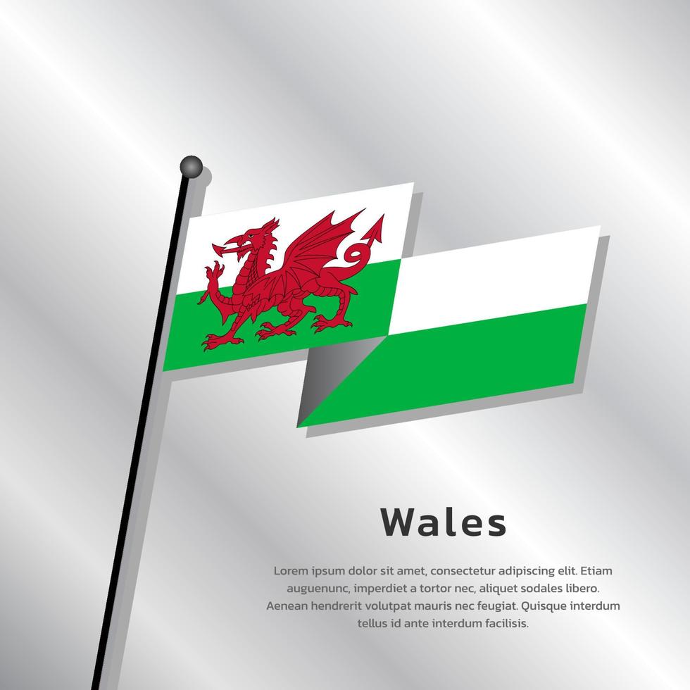 Illustration of Wales flag Template vector