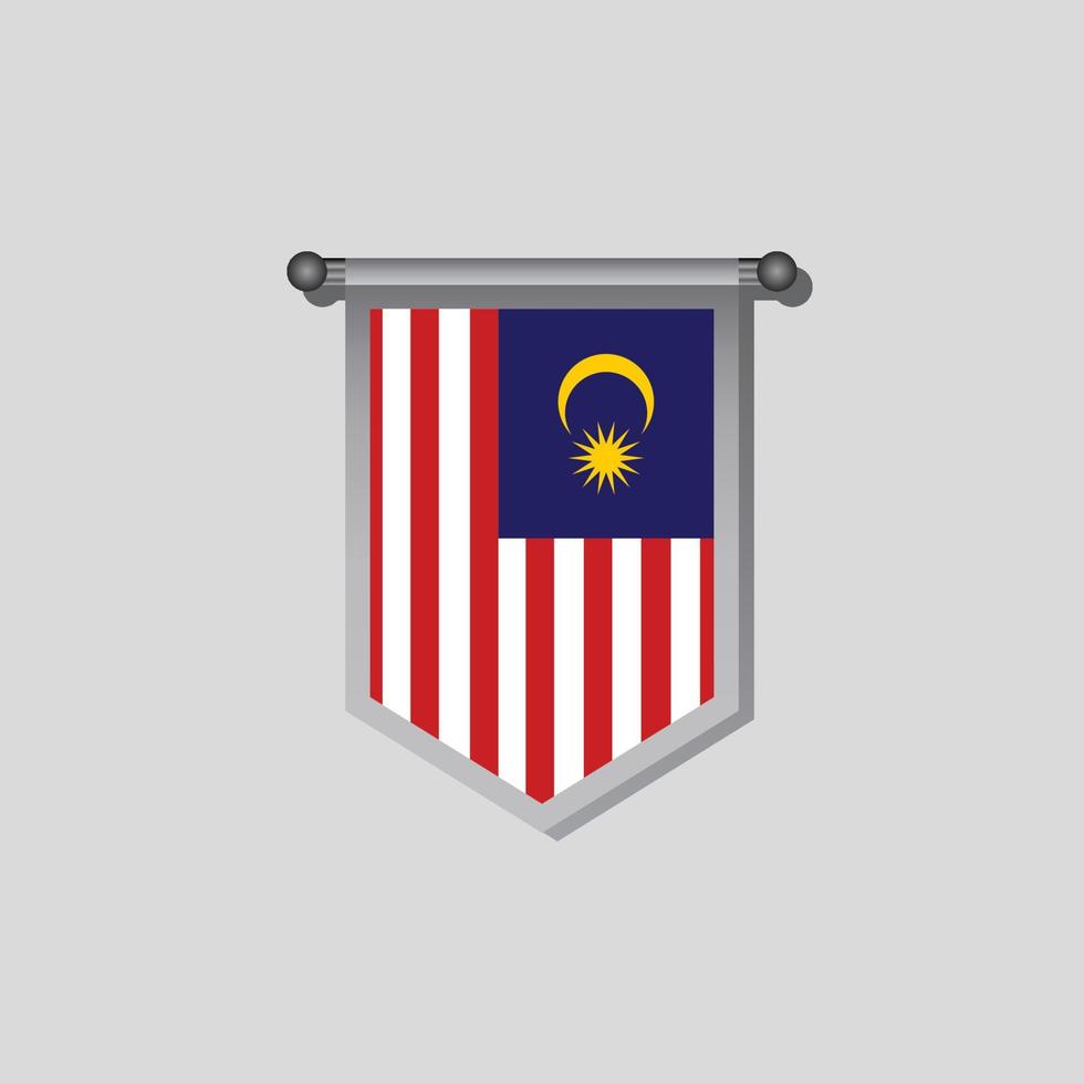 ilustración de la plantilla de la bandera de malasia vector