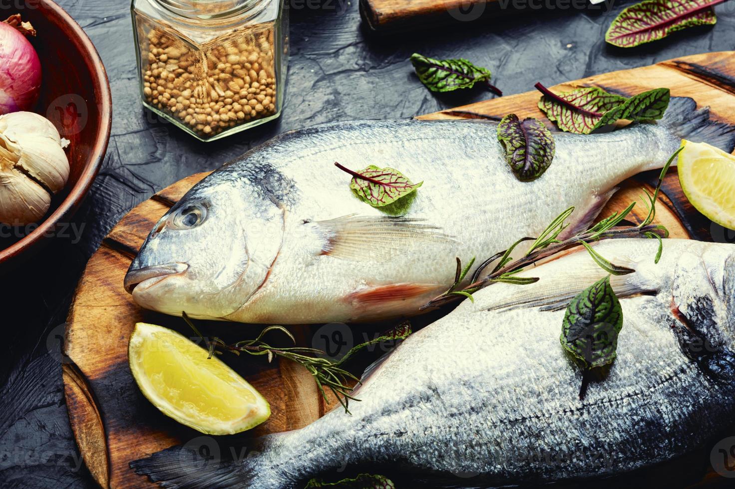 Fresh raw dorado fish. photo