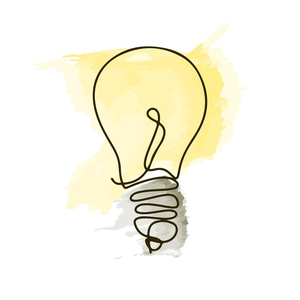 Colored Hand Drawing Light Bulb Stock Vector - Illustration of