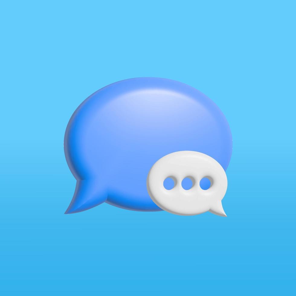 3d speech chat comment quote bubbles. 3d comments illustration. Vector stock illustration.