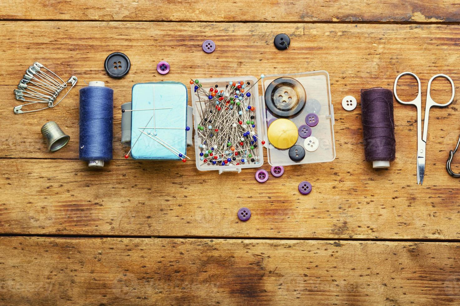 Group of accessories for needlework photo