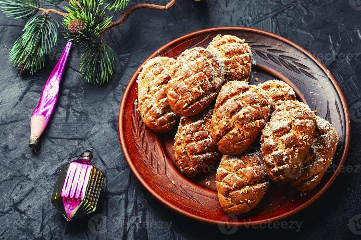 Homemade Christmas gingerbread or pastry. photo