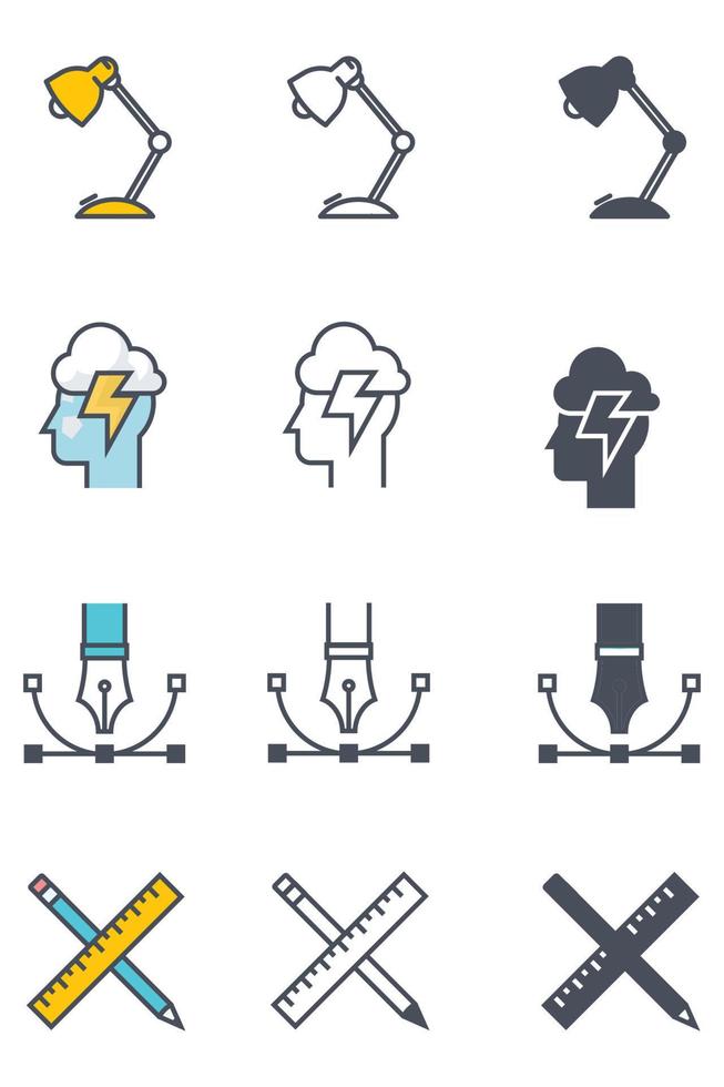 ilustración de icono creativo, idea. diseño vectorial de iconos de estilo plano. vector