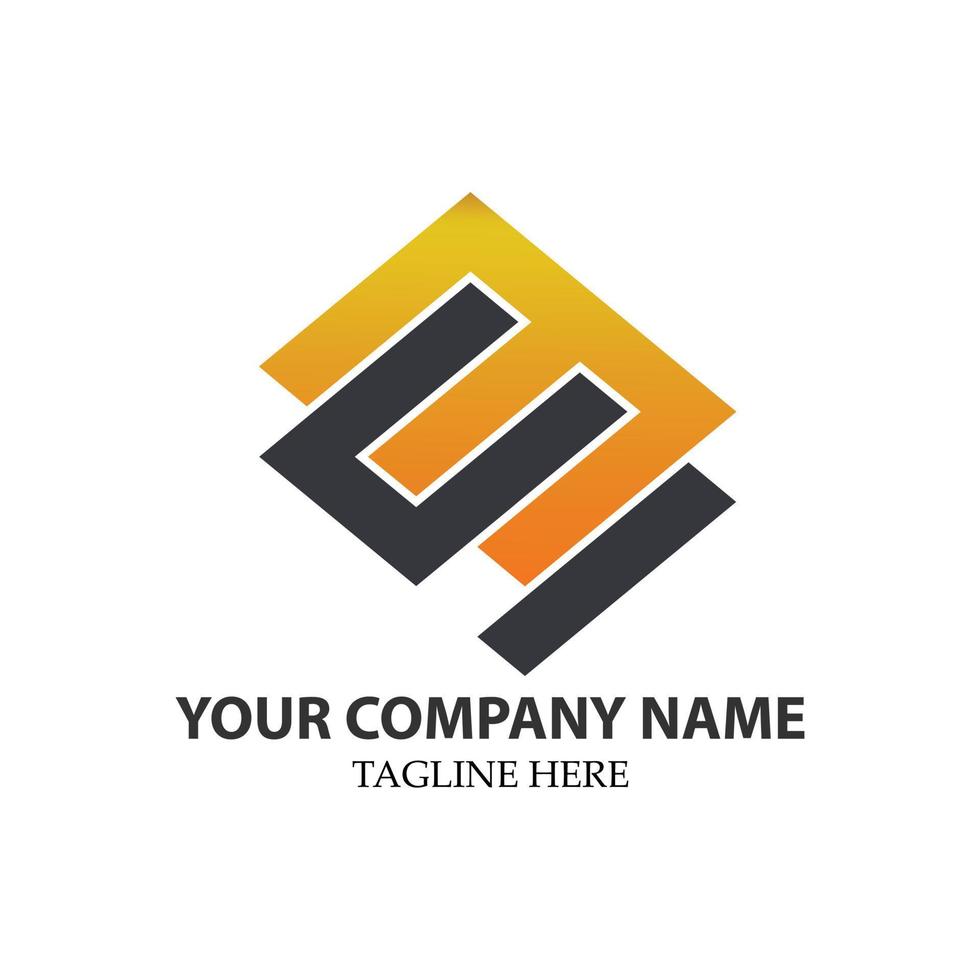 monogram logo, Letters S and M or E, business initials logo, simple logo. vector
