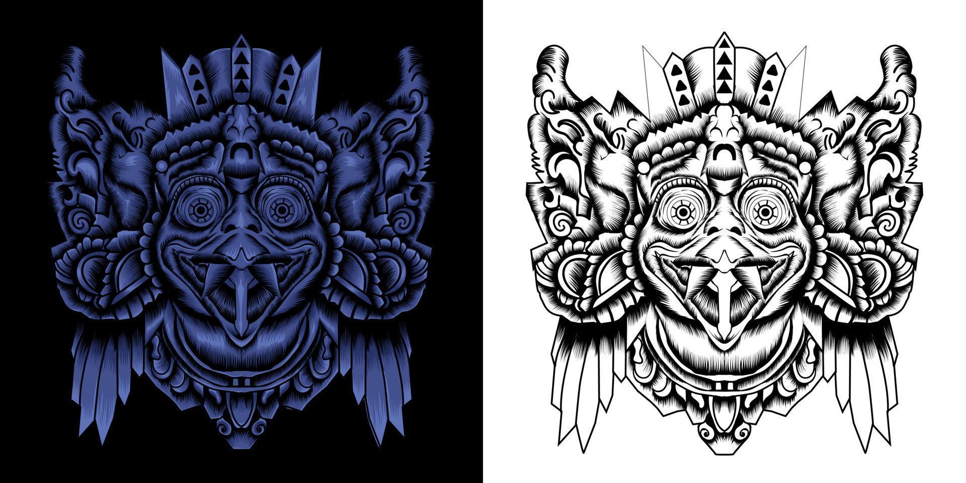 Barong balinese mask vector illustration