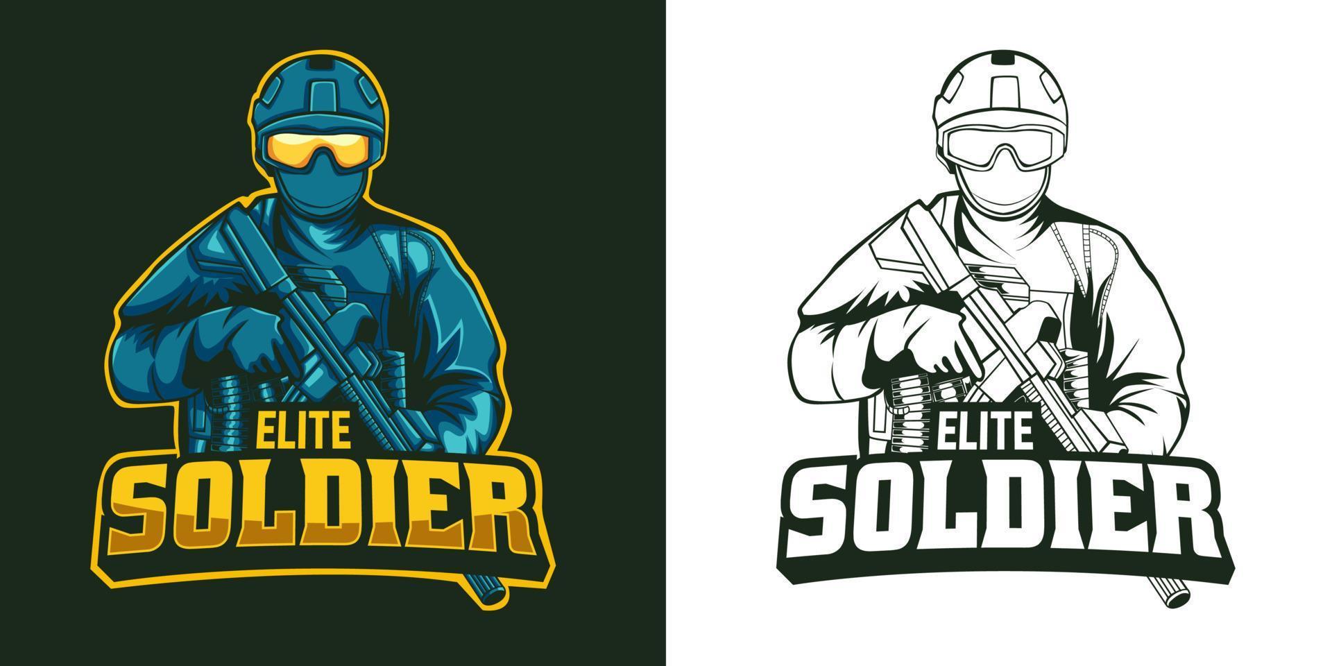 logo de esport de soldado, muy bueno para tu equipo vector