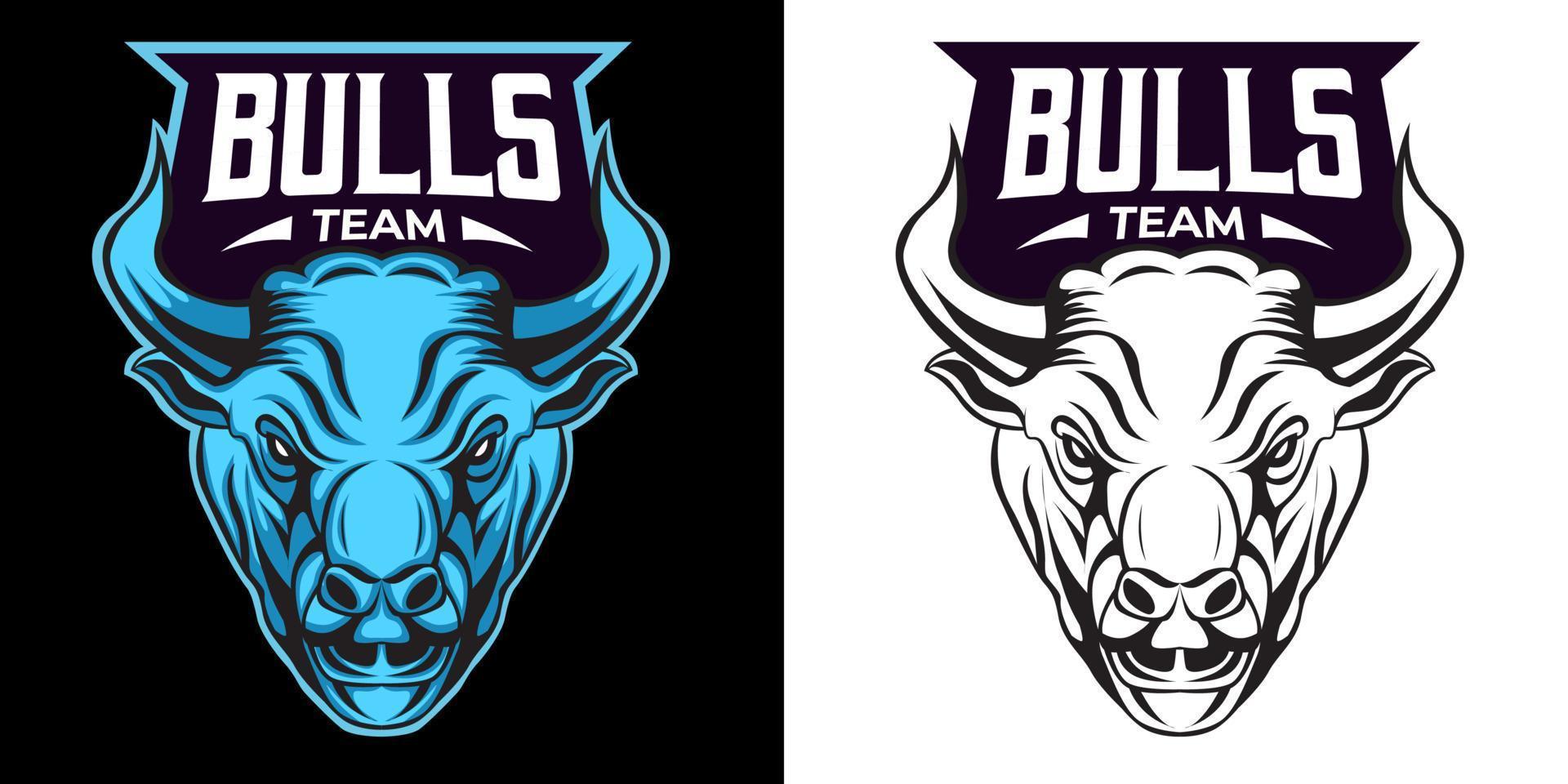 bull head esport logo mascot design vector