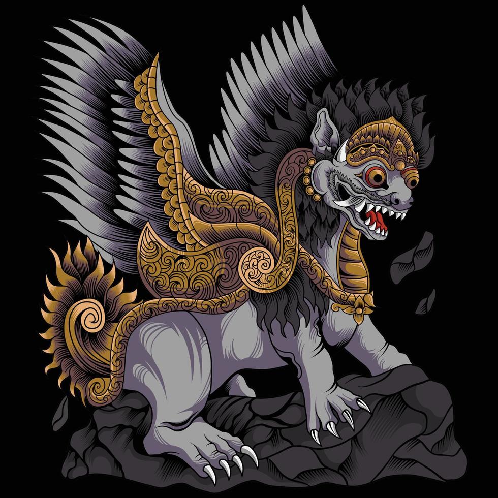Traditional Balinese Lion vector illustration
