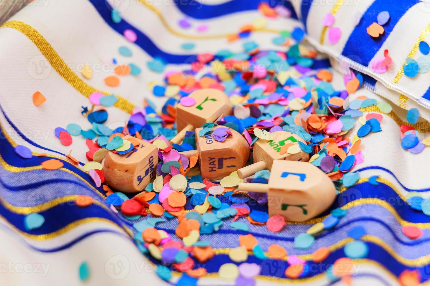 Jewish holiday still life composed of elements the Chanukah Hanukkah festival. photo