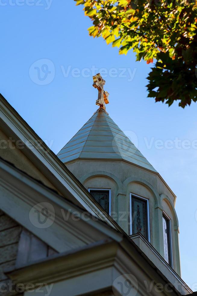 Apostolic Armenian church cross sky photo