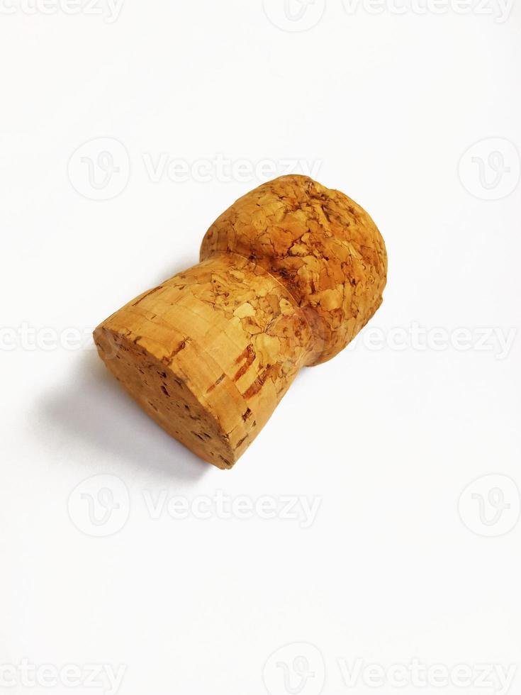 cork from a bottle of champagne on a white background photo