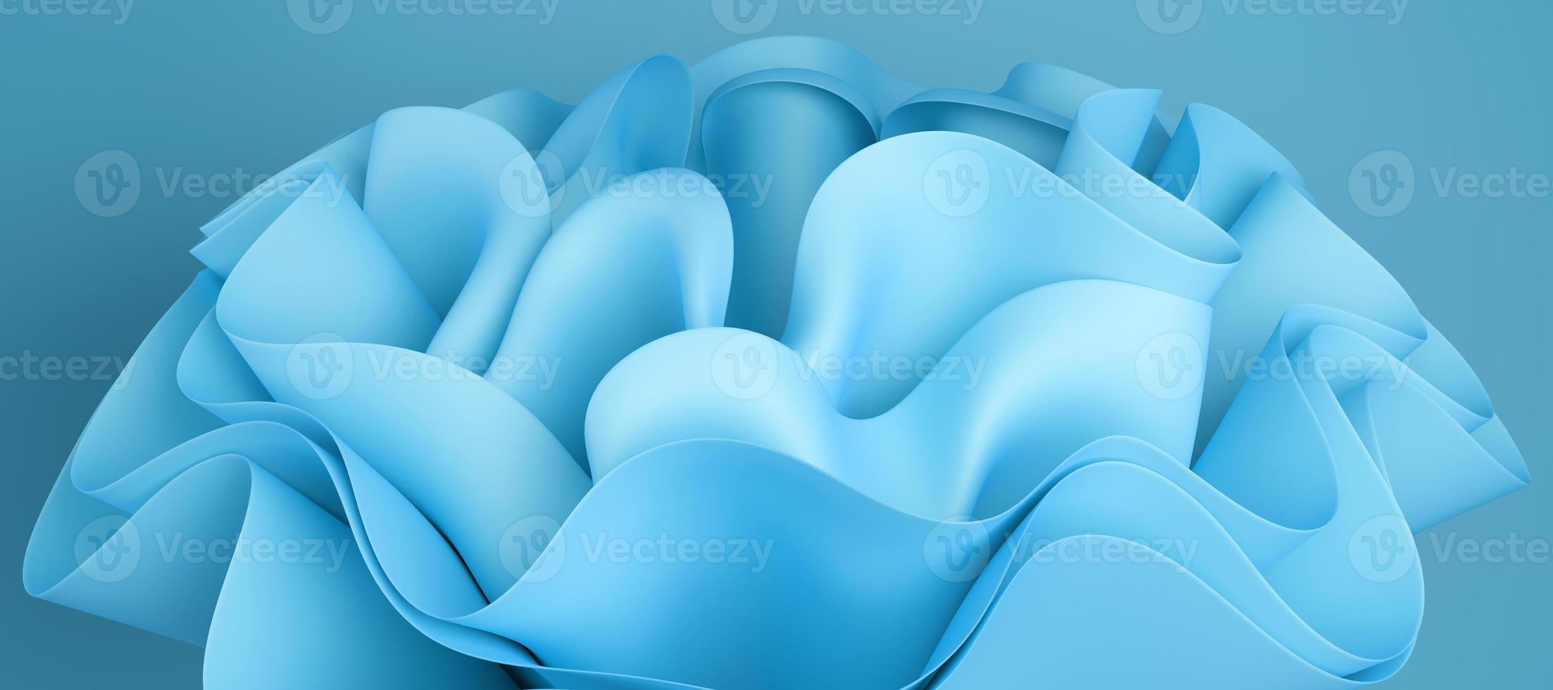3d abstract layered background. Flower shape. Wavy textile for moder fashion design.  Realistic 3d high quality render photo