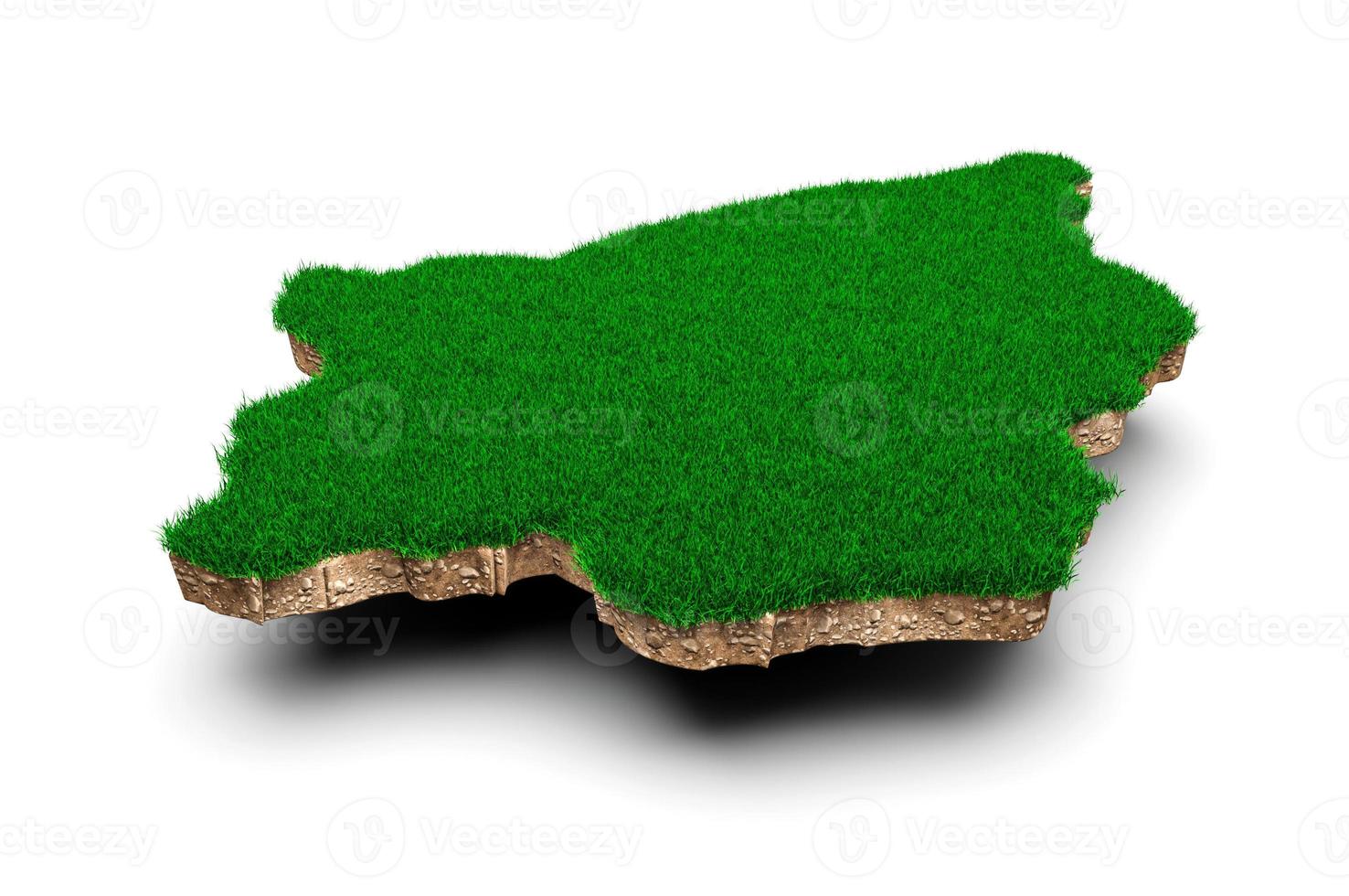 San Marino Map soil land geology cross section with green grass and Rock ground texture 3d illustration photo