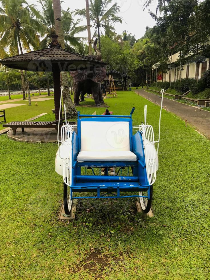 Becak, rickshaw is a traditional vehicle in Indonesia. photo