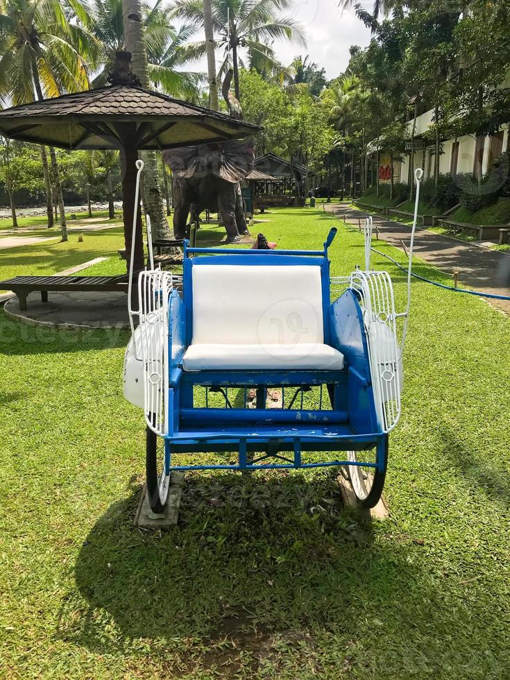 Becak, rickshaw is a traditional vehicle in Indonesia. photo