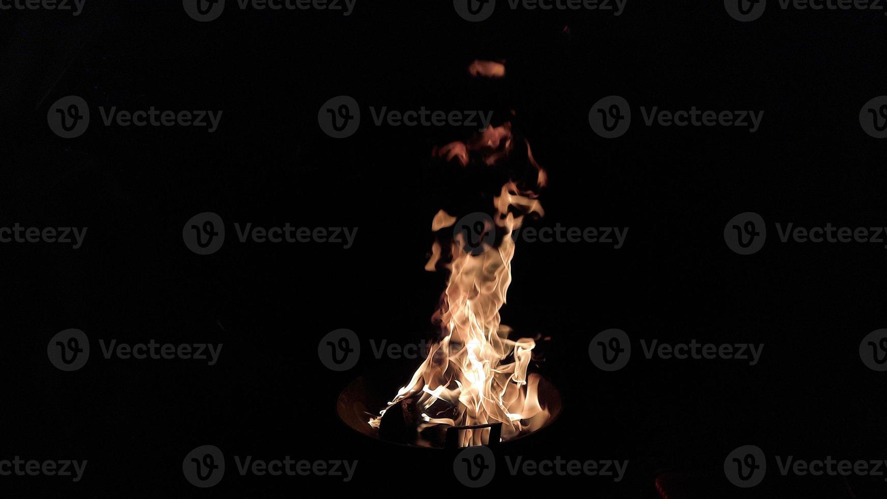 Burning fire on black background and landscape mode 04 photo