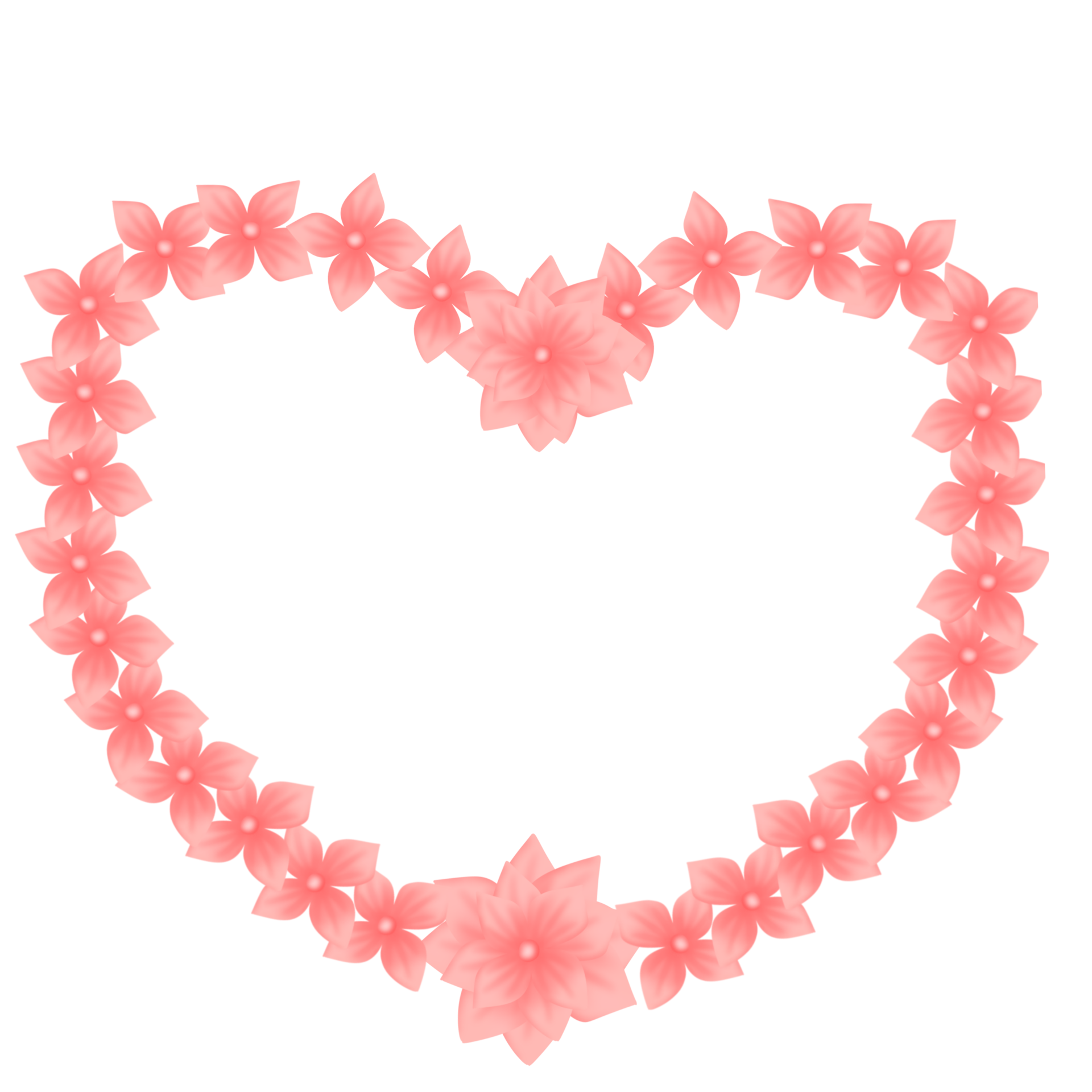Heart flower wreath 13352543 PNG
