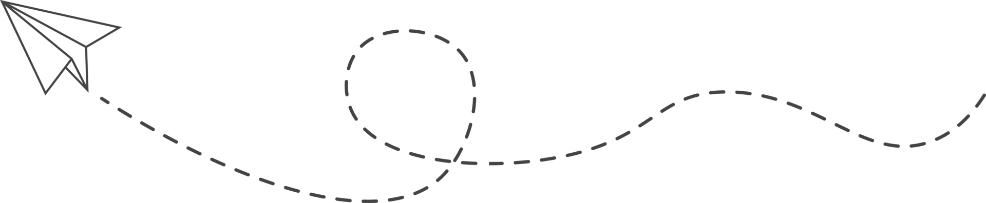 ruta de avión de papel de línea discontinua png