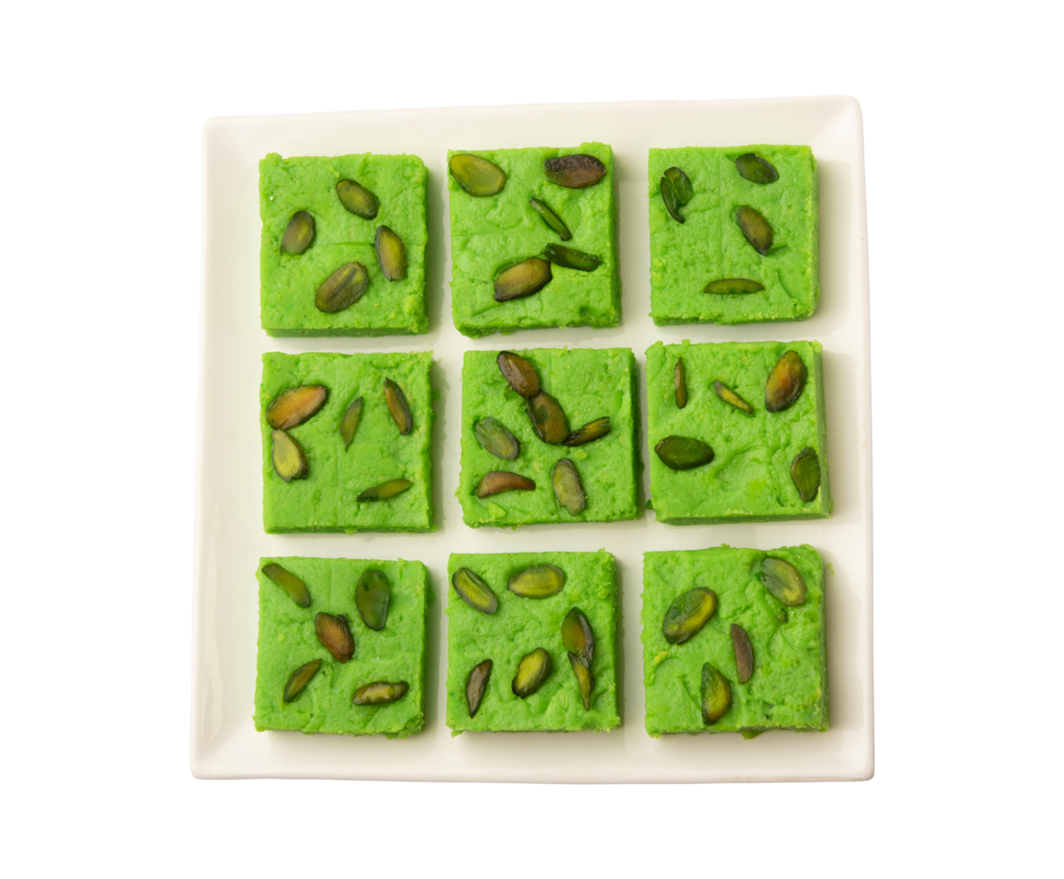 barfi de pistache verde png