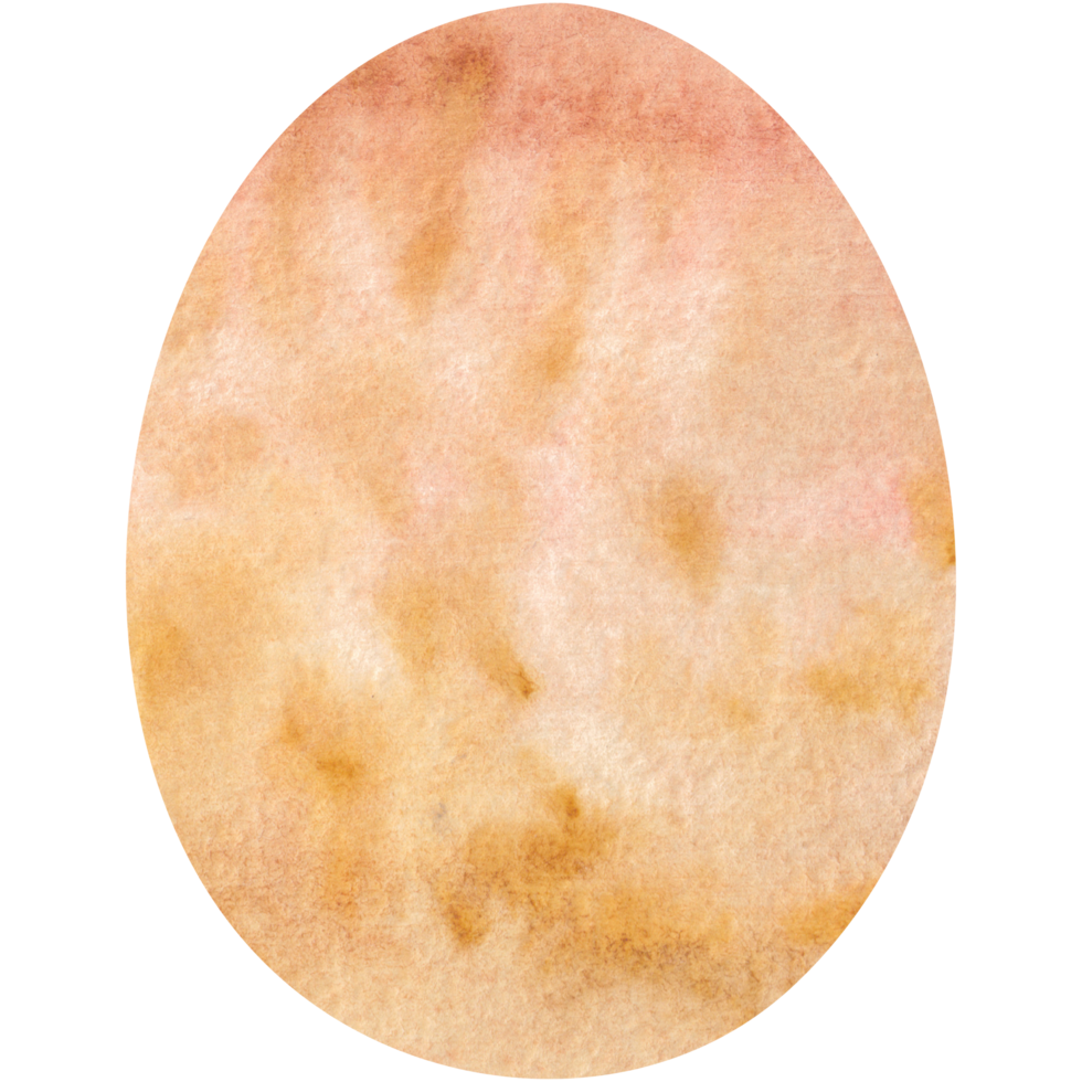 Brown watercolor Easter egg. Oval shape for design. Transparent PNG Clipart