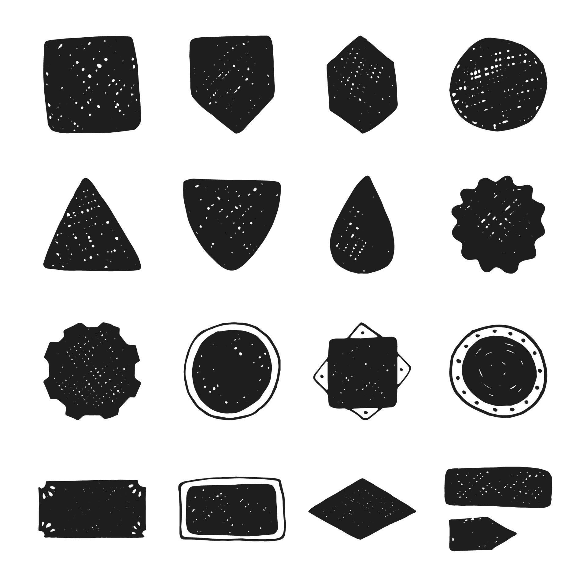 Set of vintage hand drawn vector shapes design elements, signs and Set of vintage hand drawn vector shapes design elements, signs and
