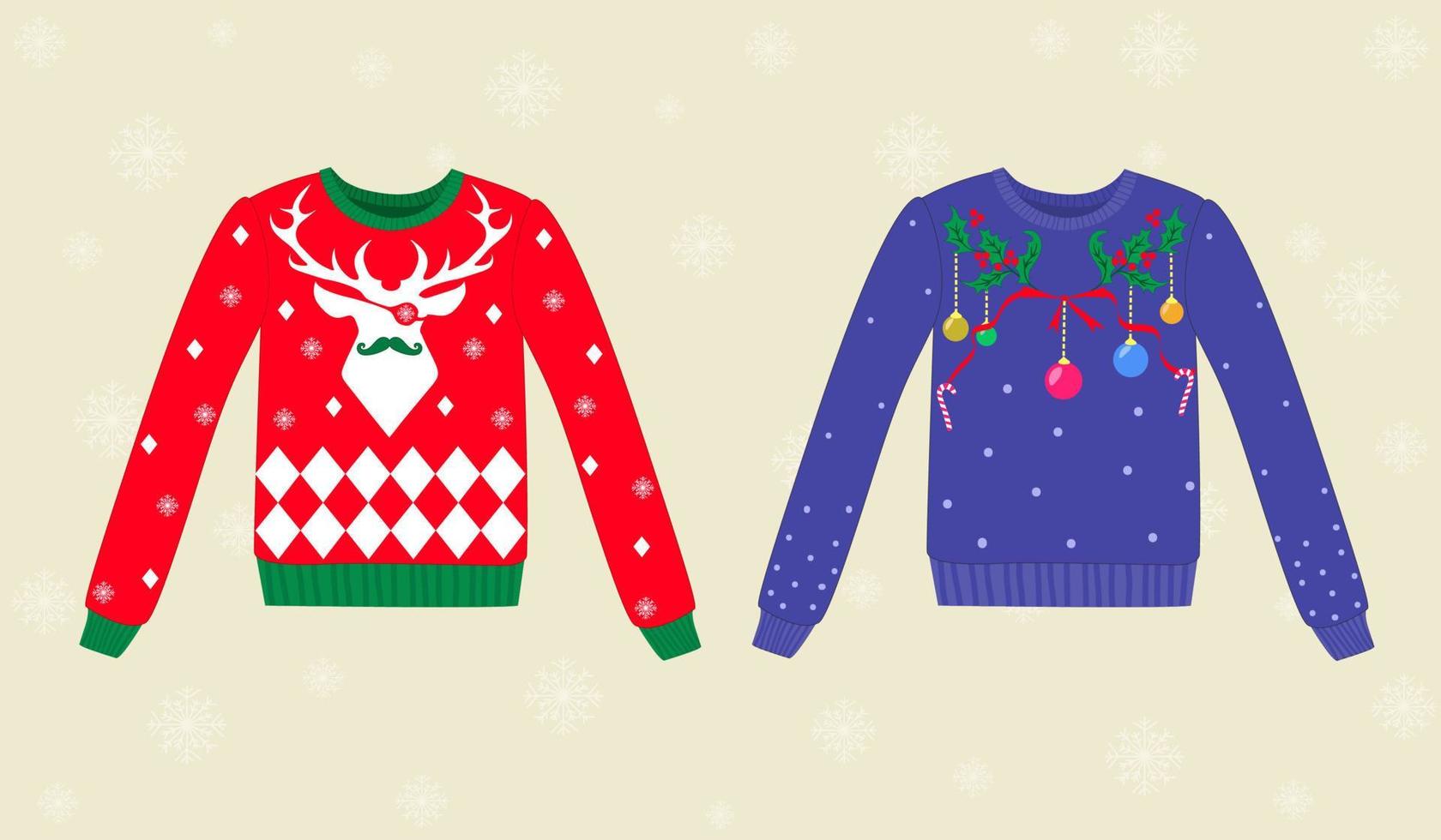 Christmas ugly sweaters vector