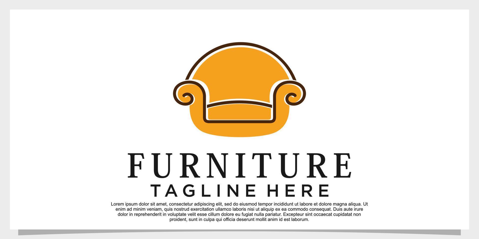 furniture logo design vector with creative concept for your businees