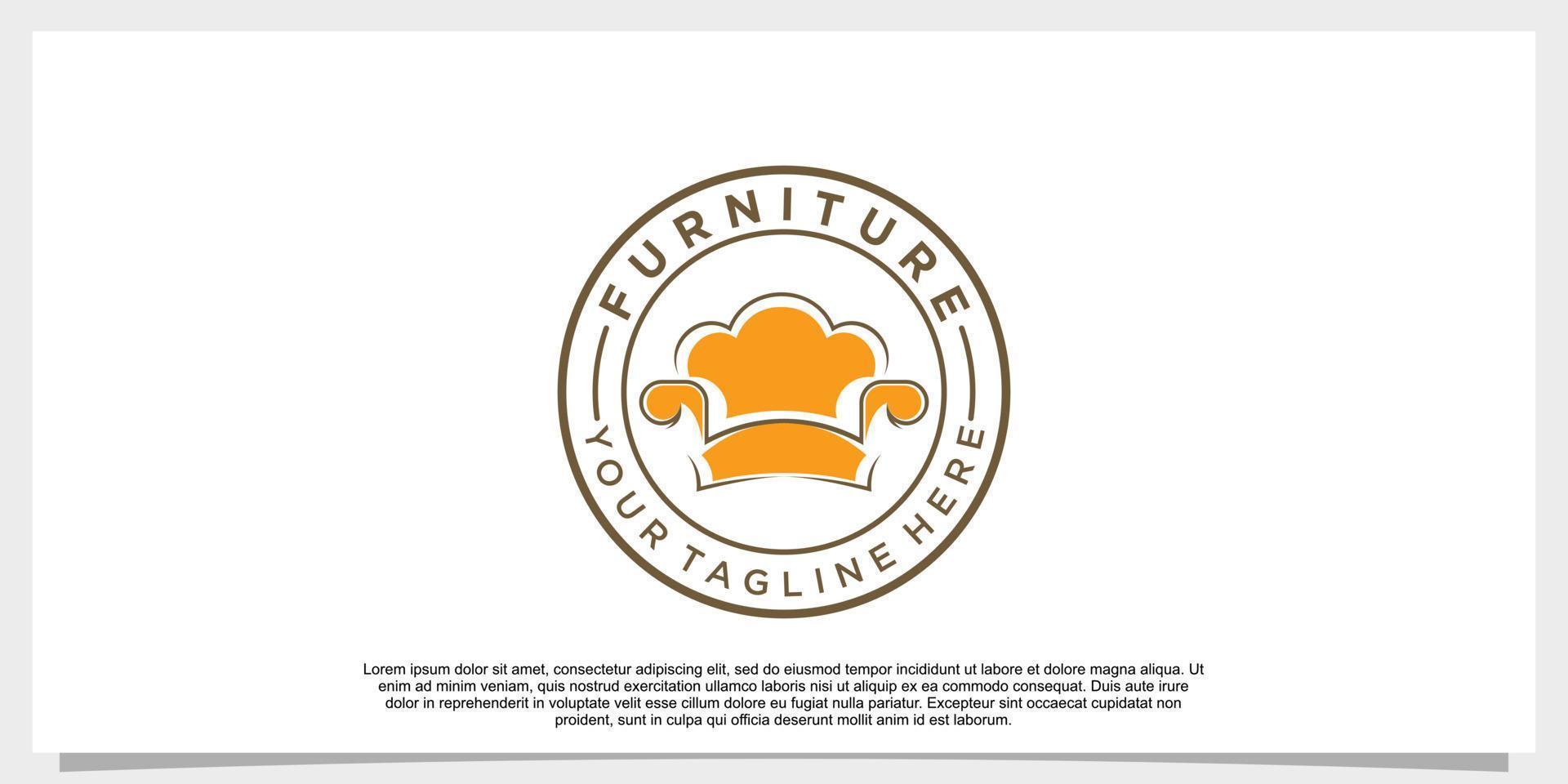 furniture logo design vector with creative concept for your businees