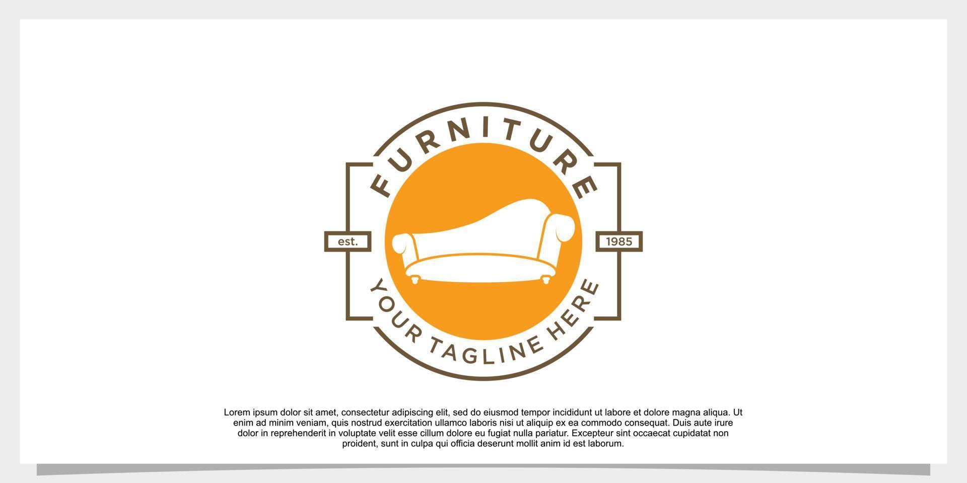 furniture logo design vector with creative concept for your businees