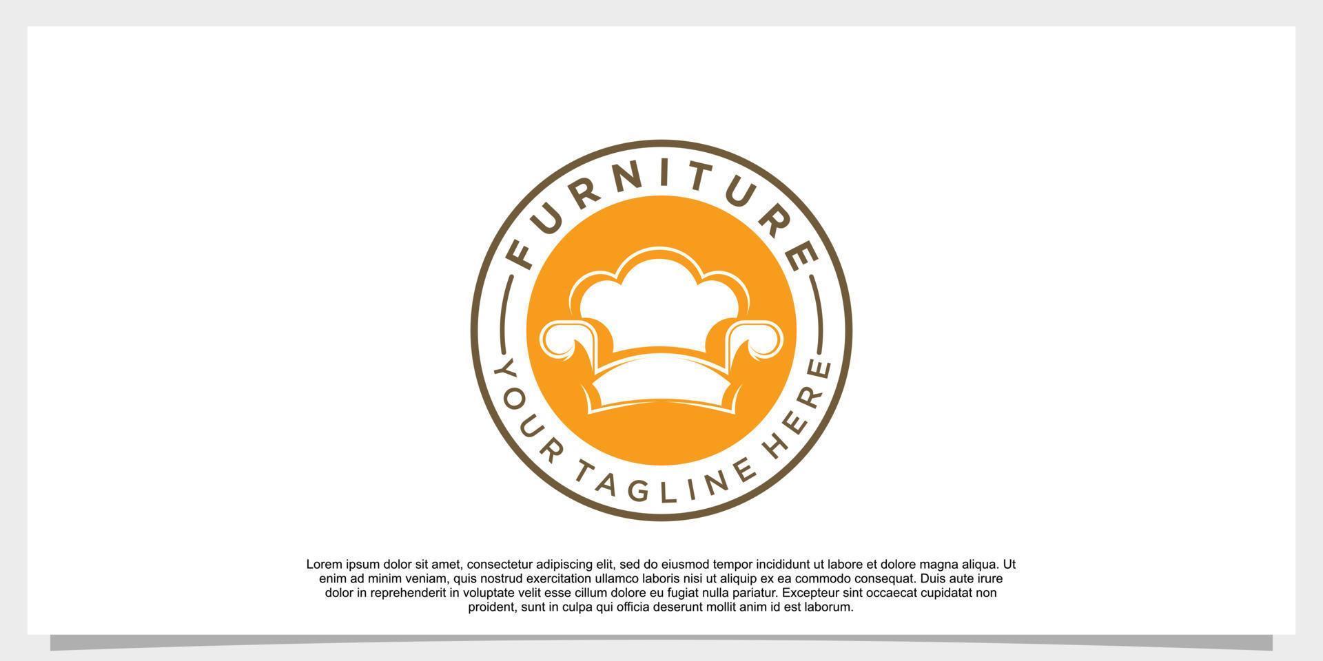 furniture logo design vector with creative concept for your businees