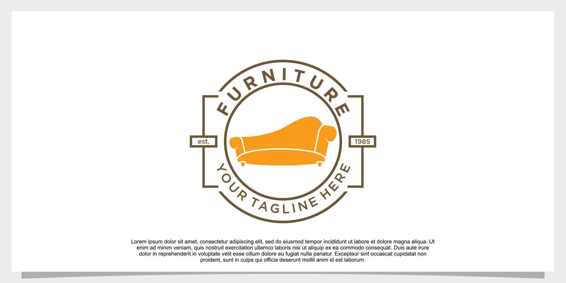 furniture logo design vector with creative concept for your businees