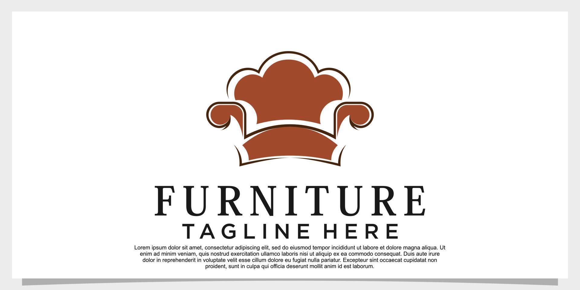furniture logo design vector with creative concept for your businees