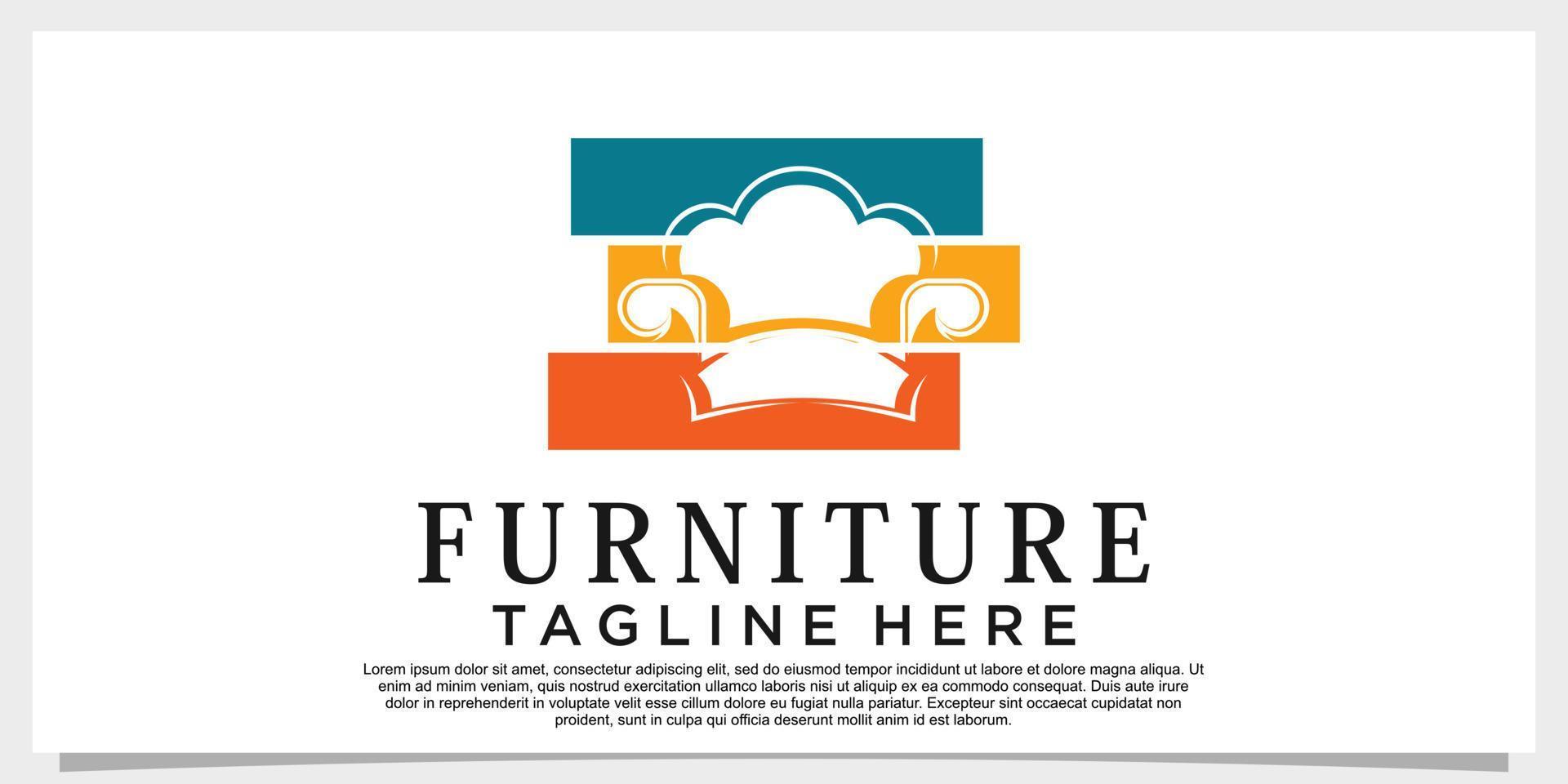 furniture logo design vector with creative concept for your businees