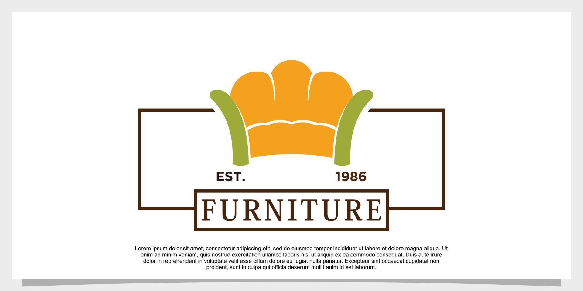 furniture logo design vector with creative concept for your businees