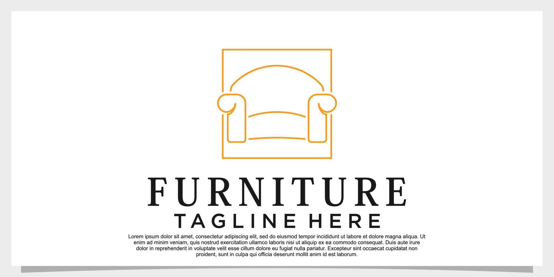 vector de diseño de logotipo de muebles con concepto creativo para su negocio