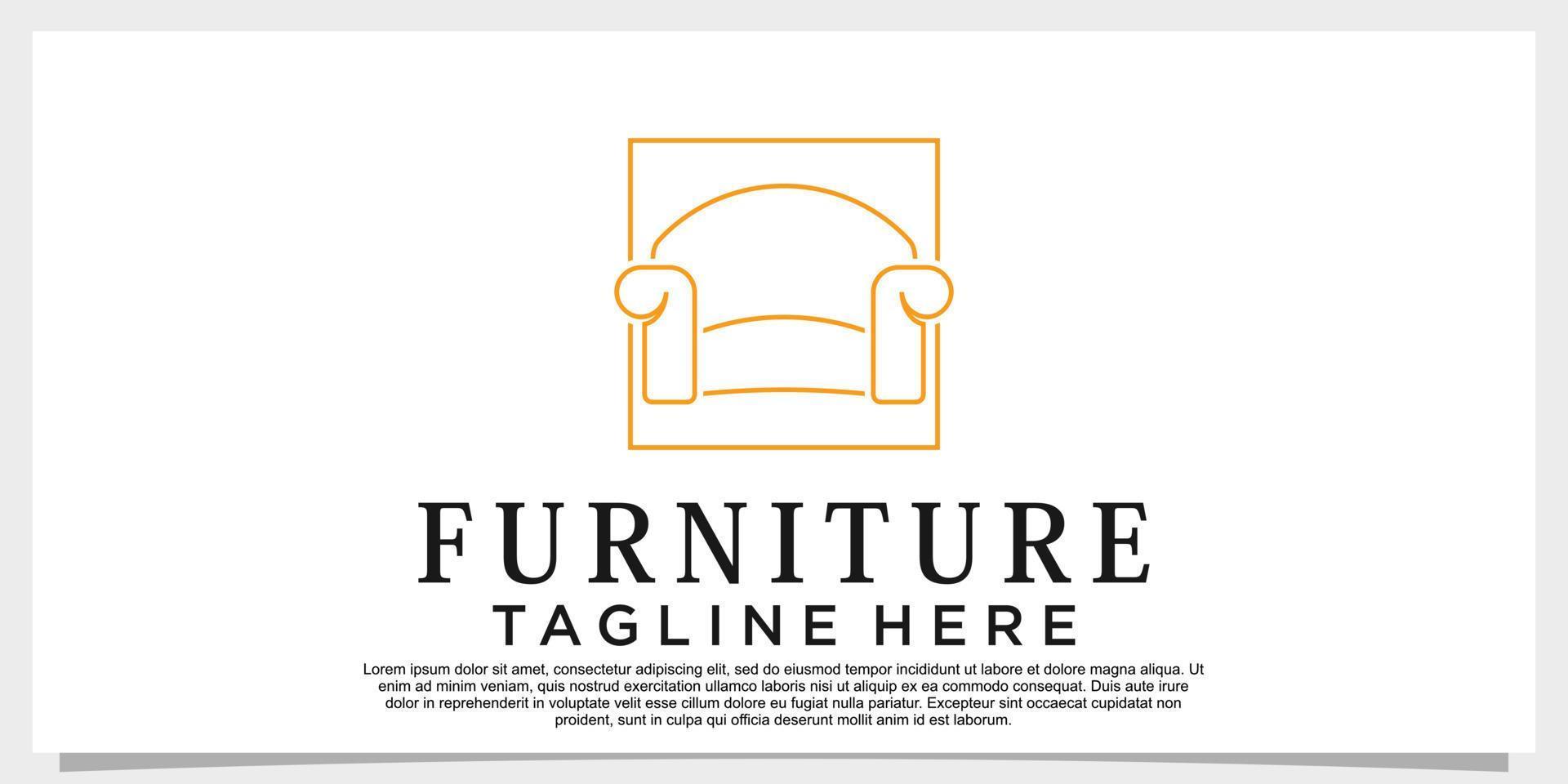 furniture logo design vector with creative concept for your businees