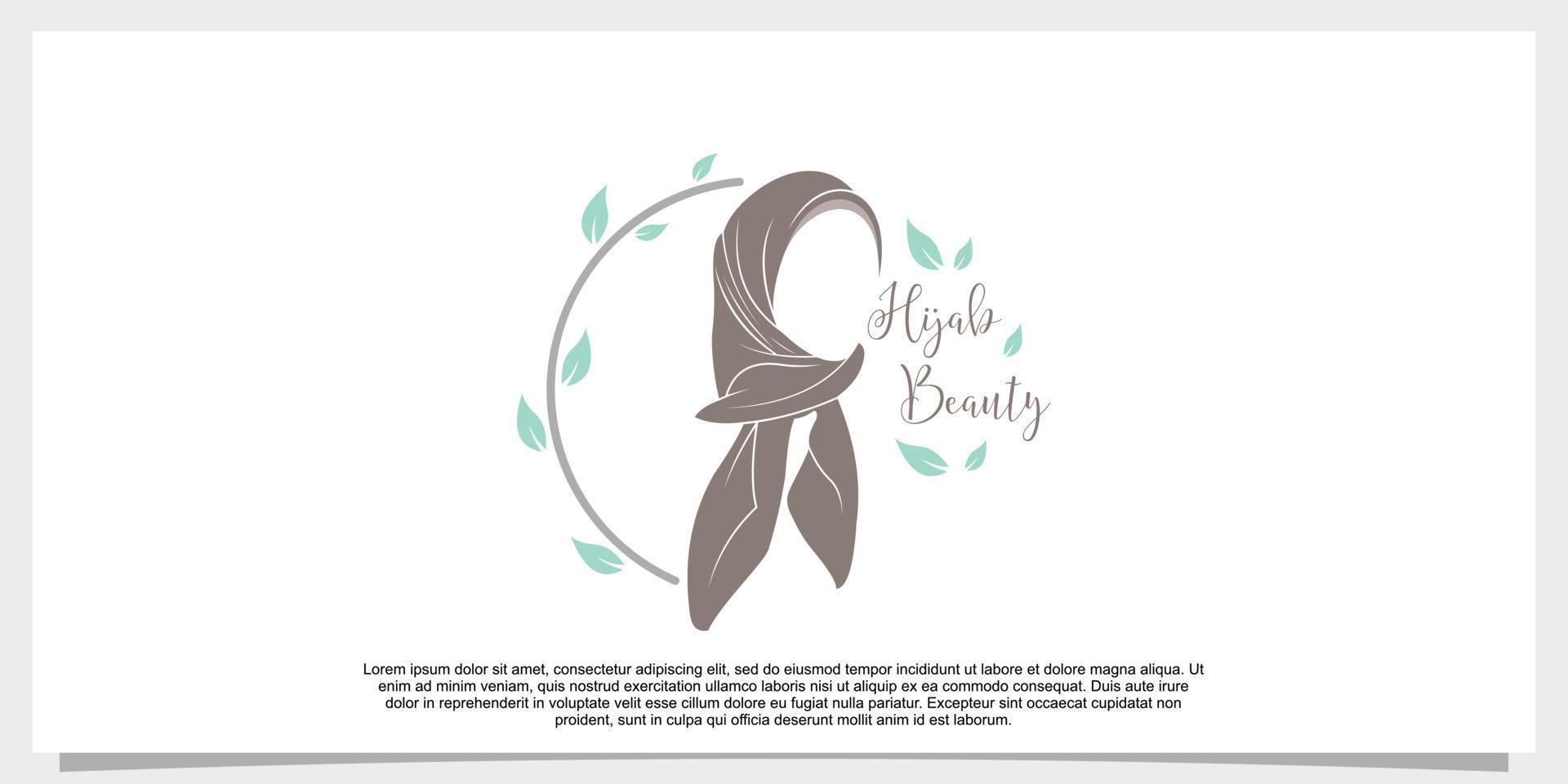 hijab style logo design vector with creative concept template