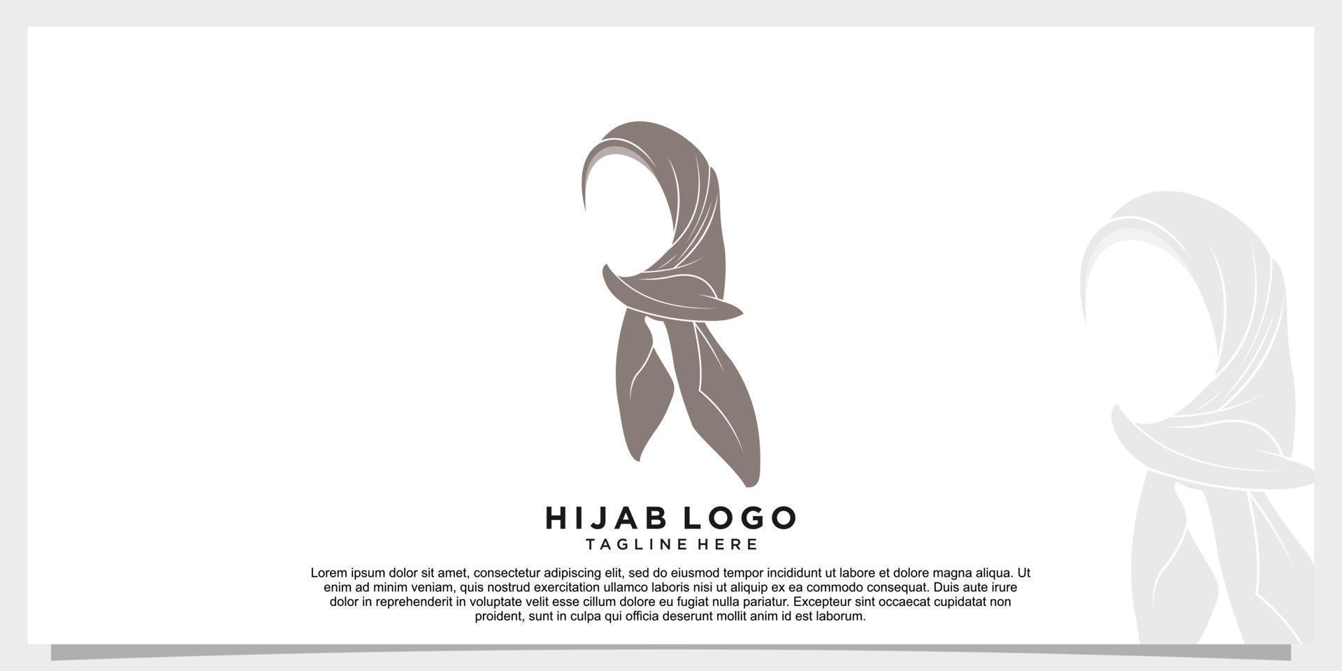 hijab style logo design vector with creative concept template
