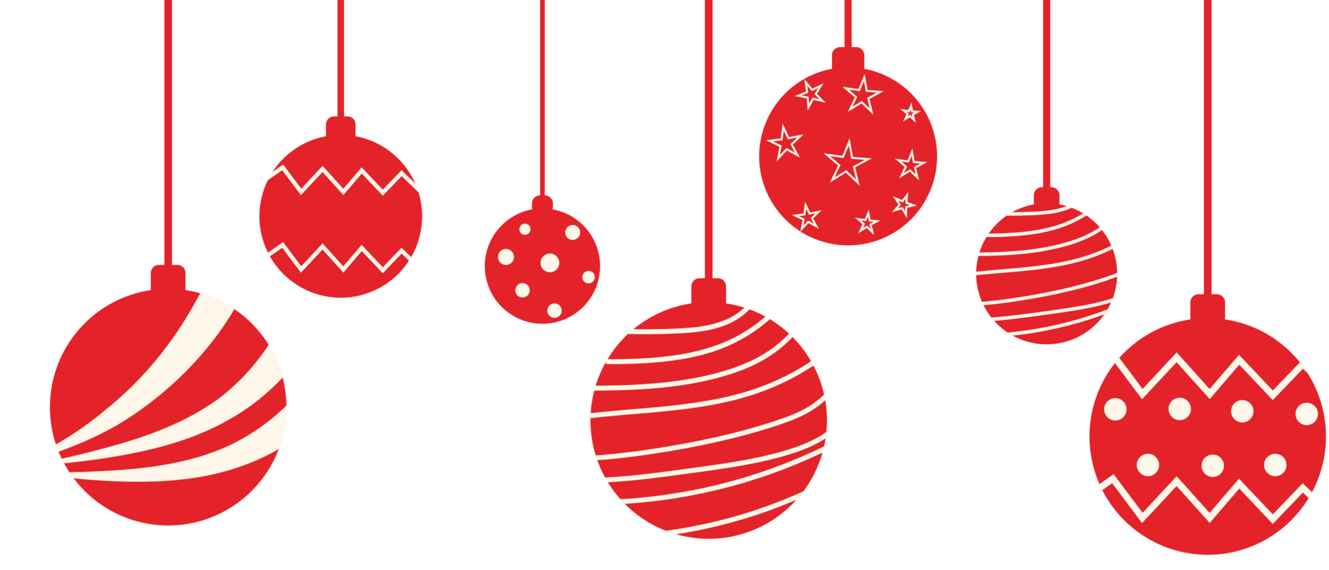 rosso Natale palle clipart png