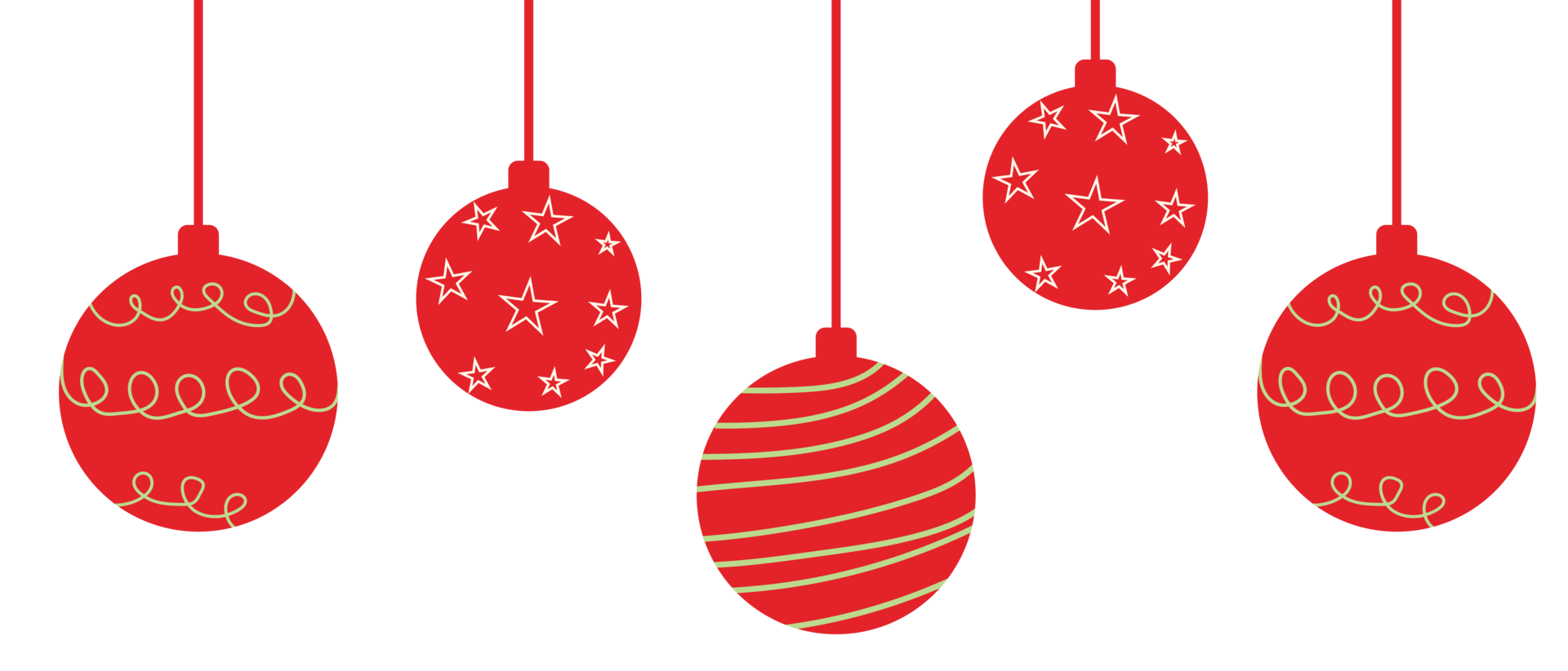 Red Christmas balls clipart png