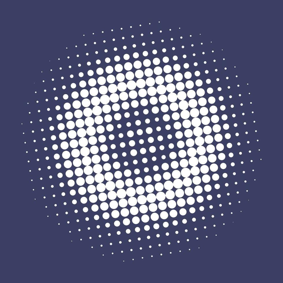 Halftone circular pattern and vector dots