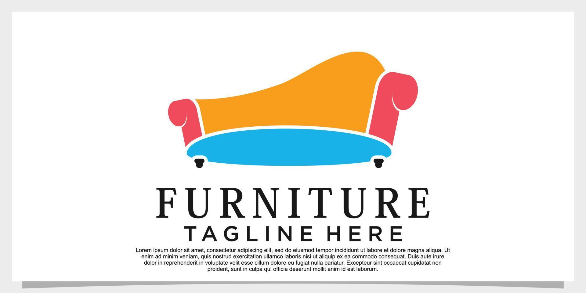 furniture logo design vector with creative concept for your businees