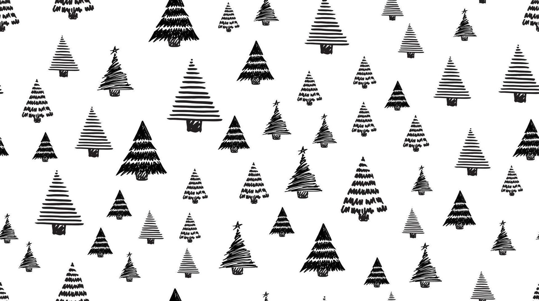 Christmas tree hand drawn illustrations. Vector. vector