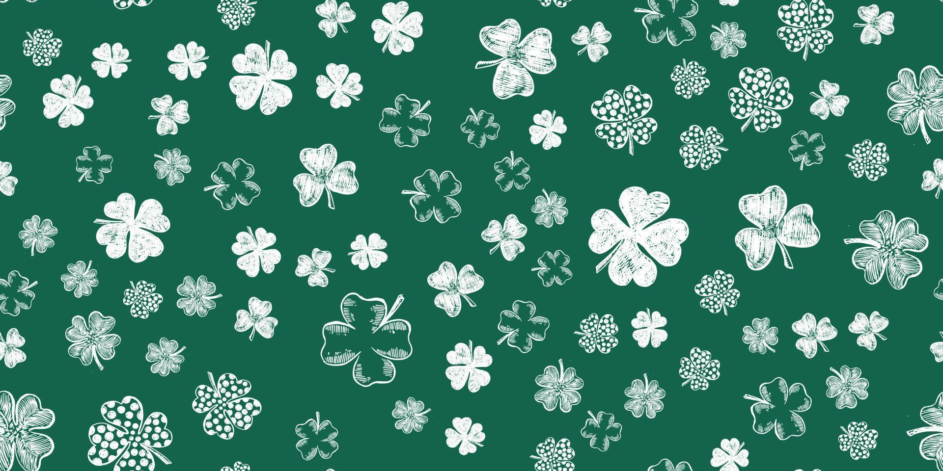 Clover set. Patrick's day. Hand drawn illustration. vector